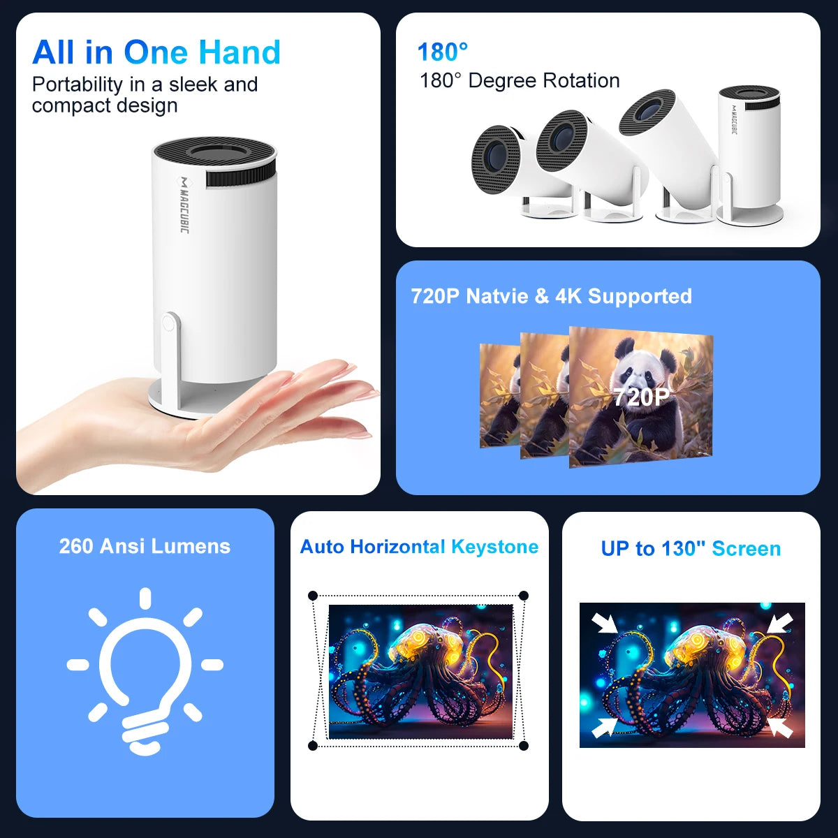بروجيكتر 4K 260 انسي محمول مع نظام تشغيل اندرويد بروجيكتر 4K 260 انسي محمول مع نظام تشغيل اندرويد